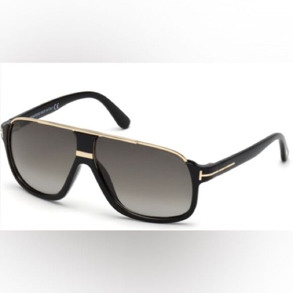 Tom Ford Black and Gold 335 Eliott Aviator Sunglasses - Picture 2 of 2